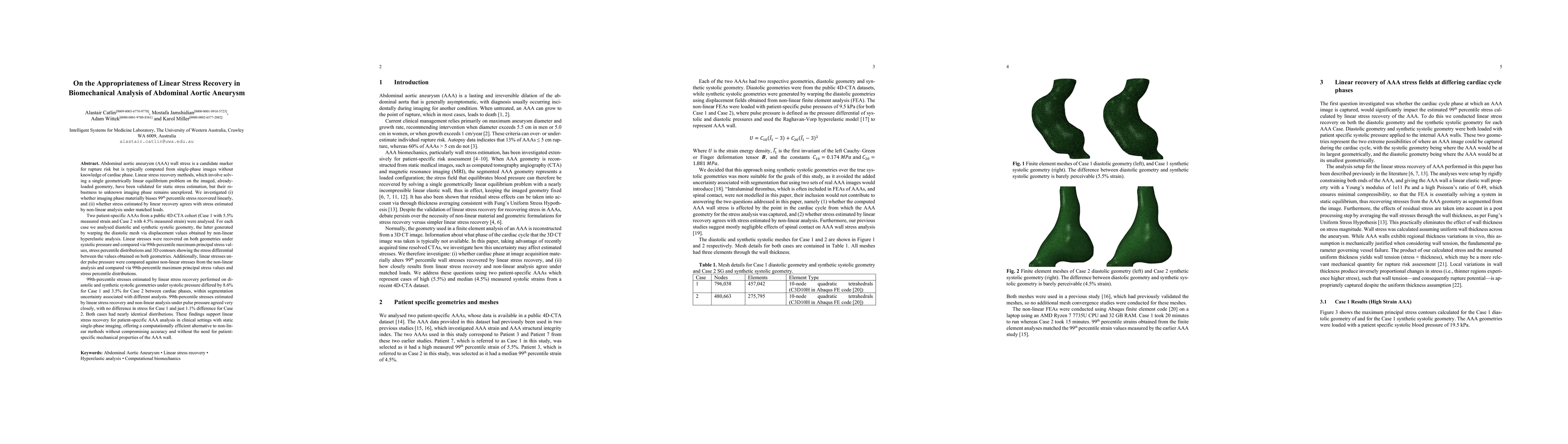 Thumbnail for On the Appropriateness of Linear Stress Recovery in Biomechanical Analysis of Abdominal Aortic Aneurysm
