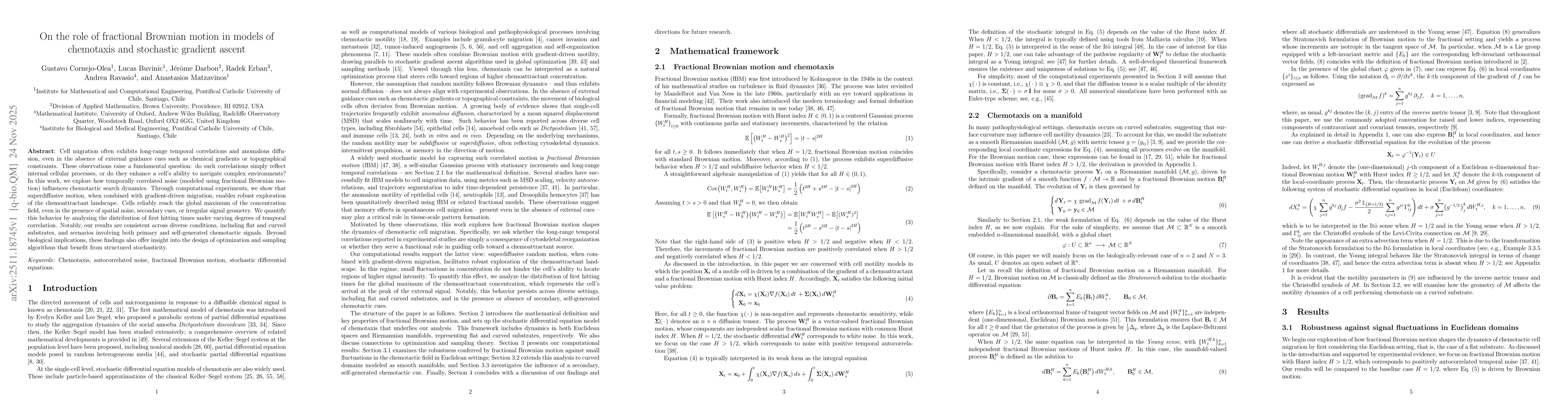 Thumbnail for On the role of fractional Brownian motion in models of chemotaxis and stochastic gradient ascent