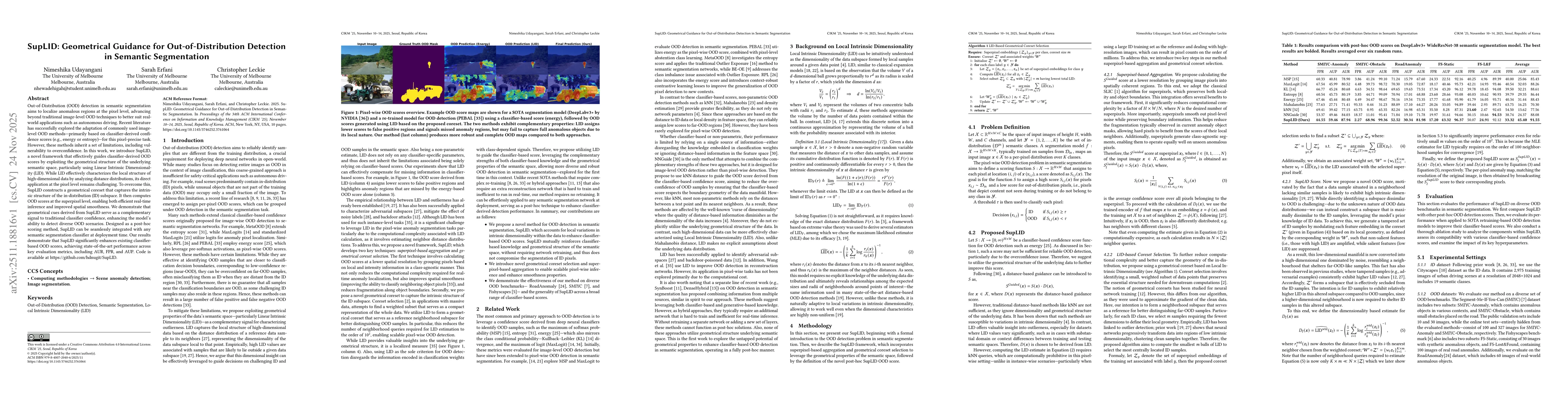 Thumbnail for SupLID: Geometrical Guidance for Out-of-Distribution Detection in Semantic Segmentation
