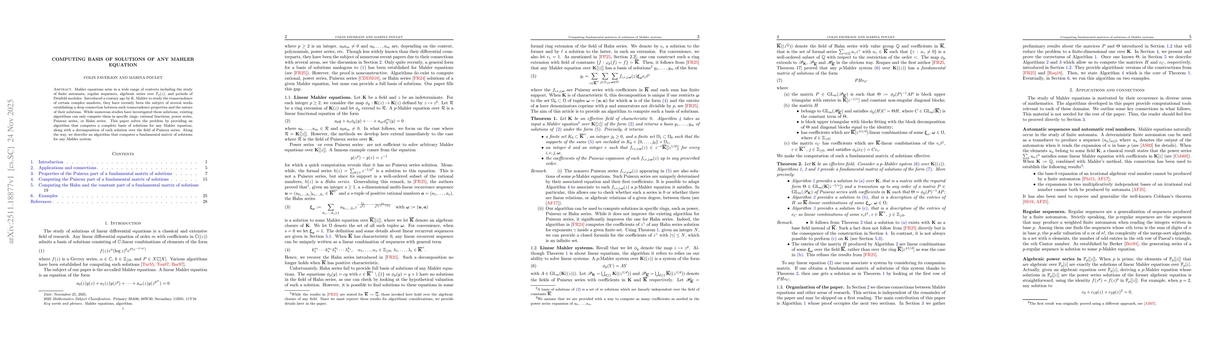 Thumbnail for Computing basis of solutions of any Mahler equation
