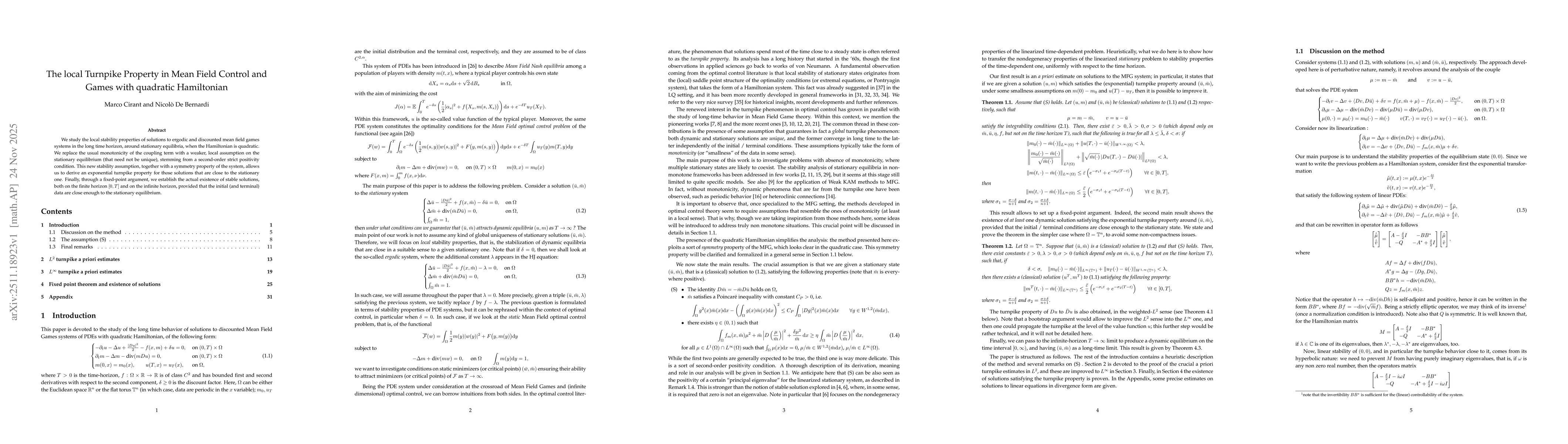Thumbnail for The local Turnpike Property in Mean Field Control and Games with quadratic Hamiltonian