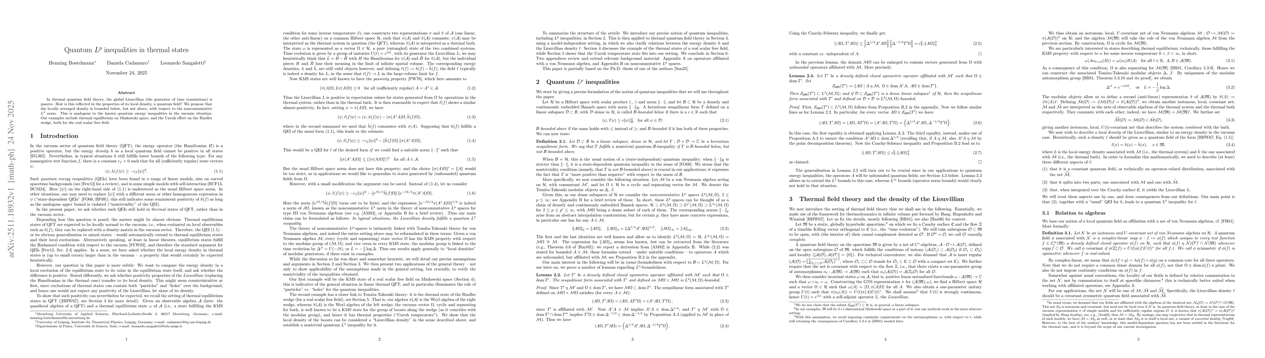 Thumbnail for Quantum $L^p$ inequalities in thermal states