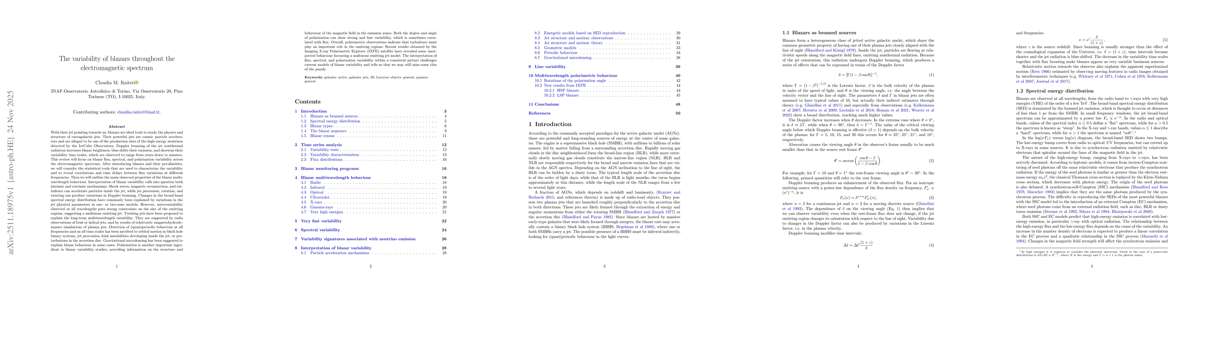 Thumbnail for The variability of blazars throughout the electromagnetic spectrum