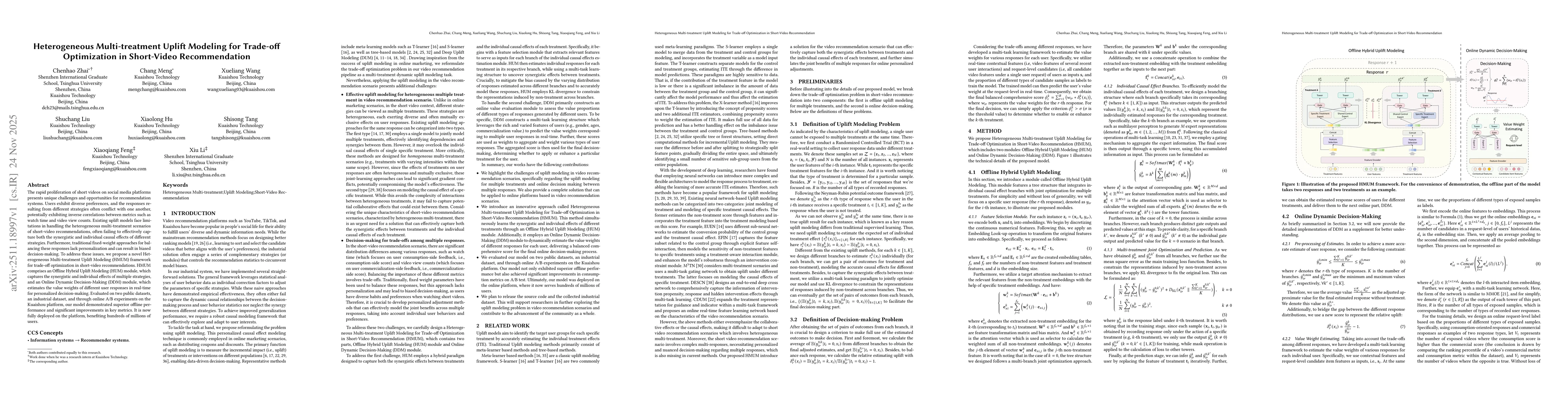 Thumbnail for Heterogeneous Multi-treatment Uplift Modeling for Trade-off Optimization in Short-Video Recommendation