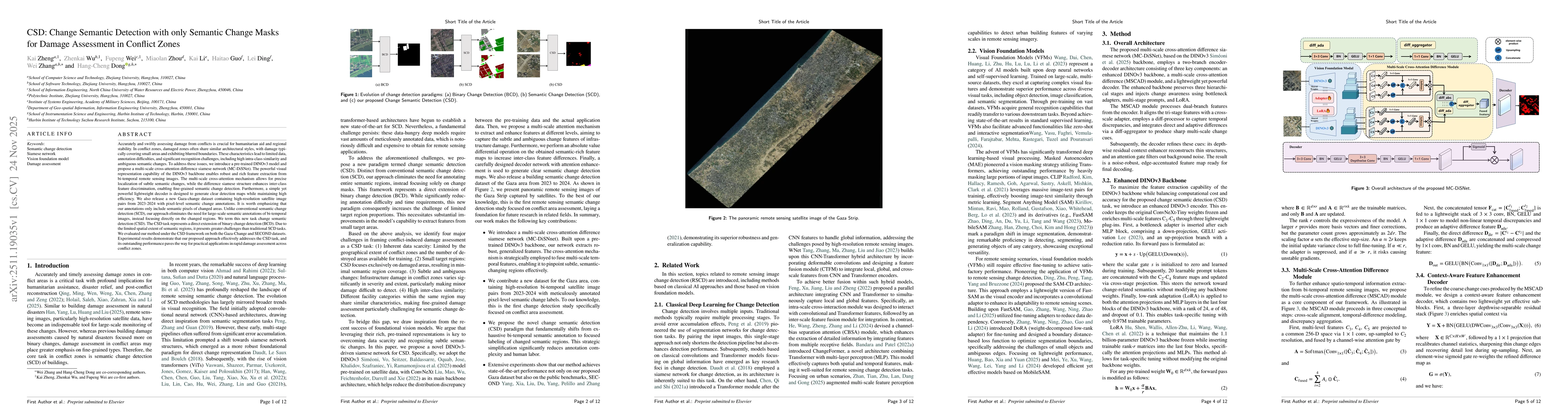 Thumbnail for CSD: Change Semantic Detection with only Semantic Change Masks for Damage Assessment in Conflict Zones