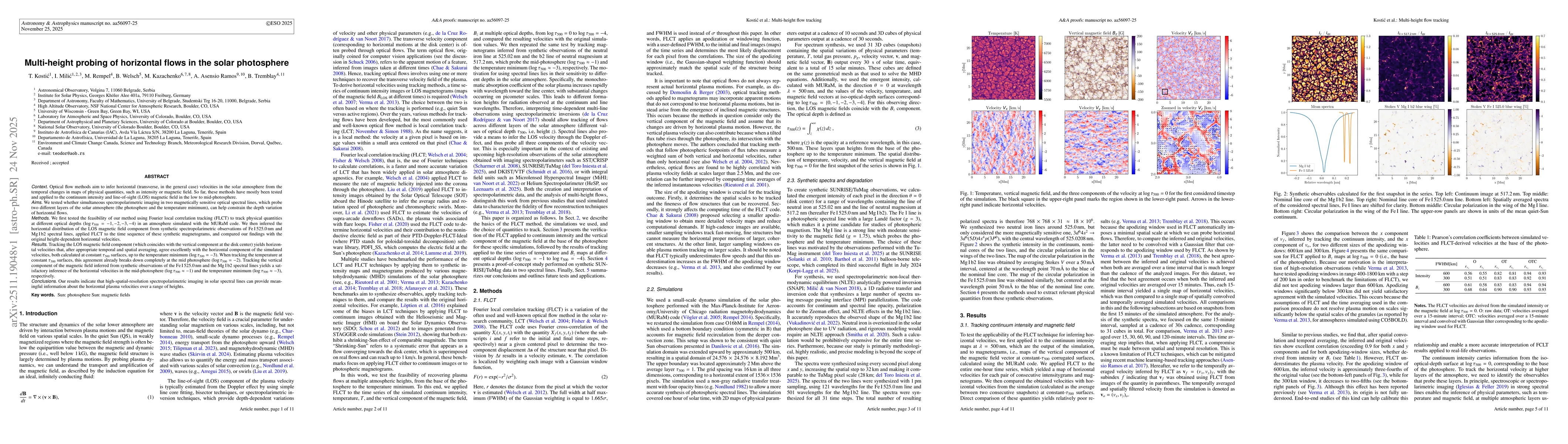 Thumbnail for Multi-height probing of horizontal flows in the solar photosphere