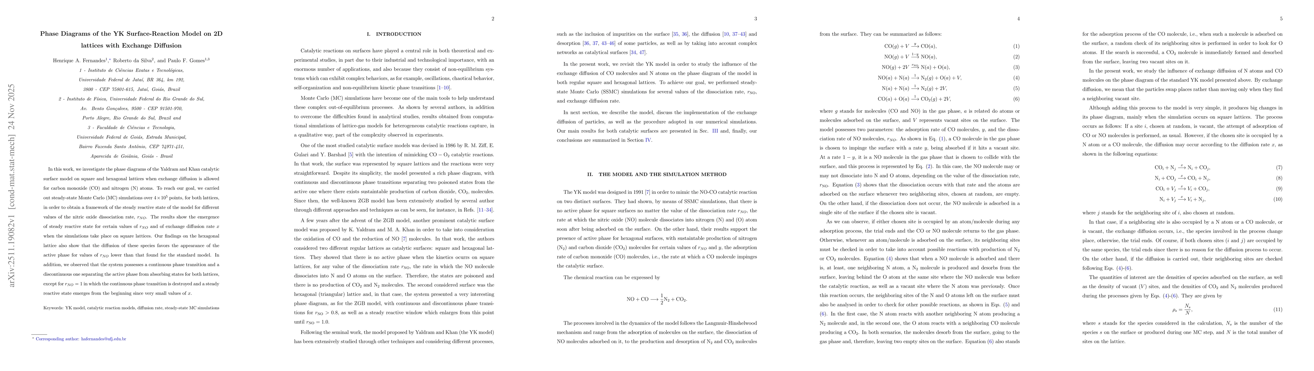 Thumbnail for Phase Diagrams of the YK Surface-Reaction Model on 2D lattices with Exchange Diffusion