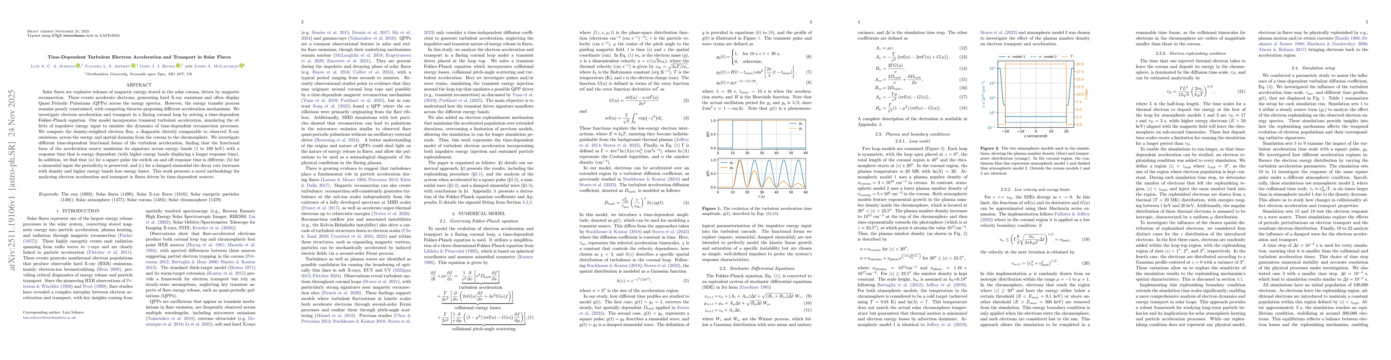 Thumbnail for Time-dependent Turbulent Electron Acceleration and Transport in Solar Flares