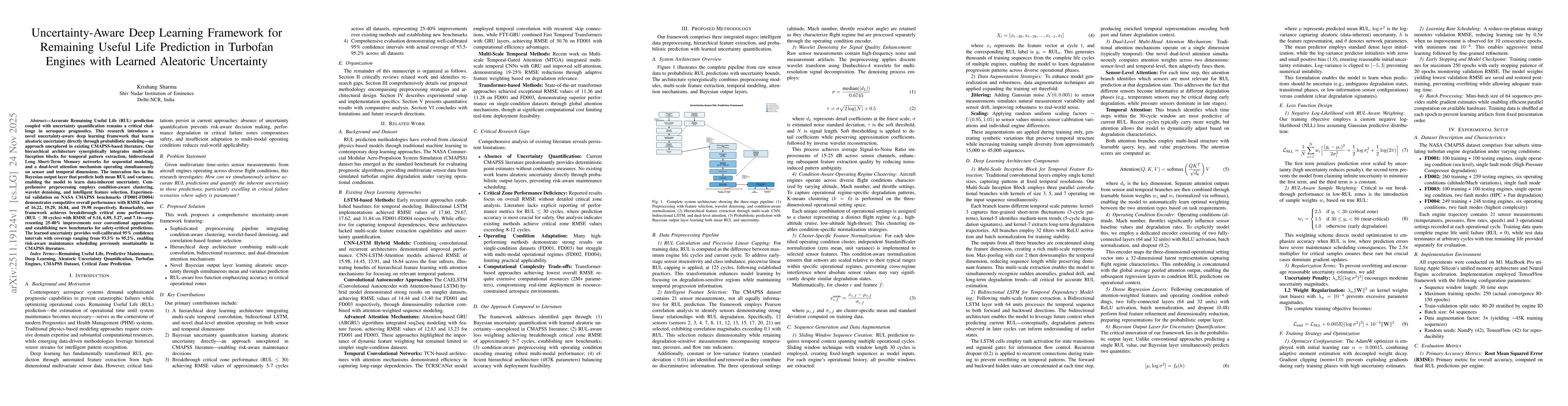 Thumbnail for Uncertainty-Aware Deep Learning Framework for Remaining Useful Life Prediction in Turbofan Engines with Learned Aleatoric Uncertainty