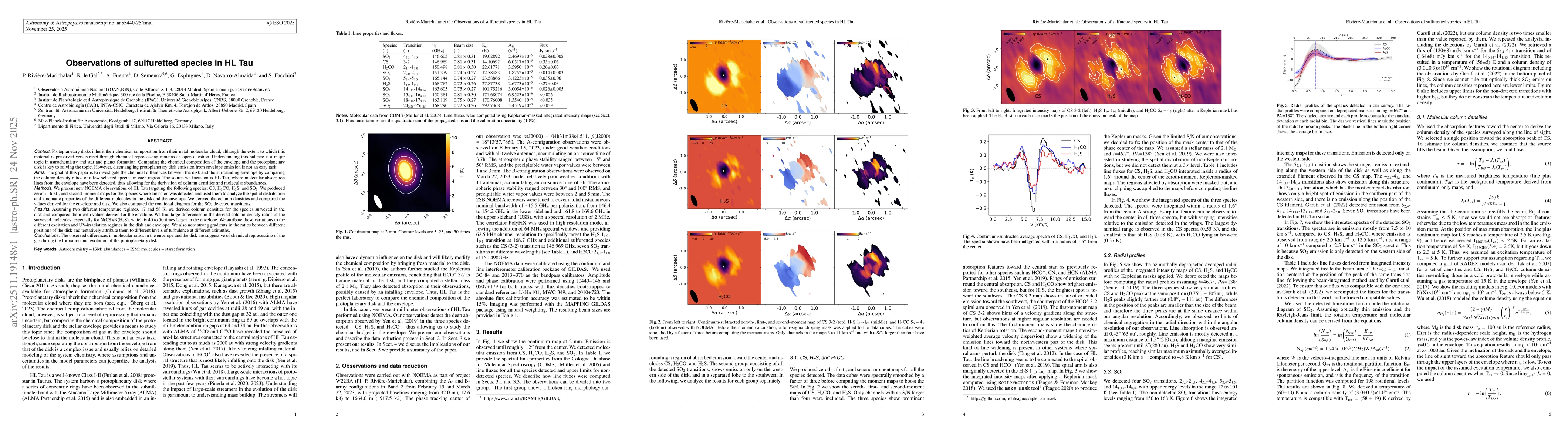 Thumbnail for Observations of sulfuretted species in HL Tau