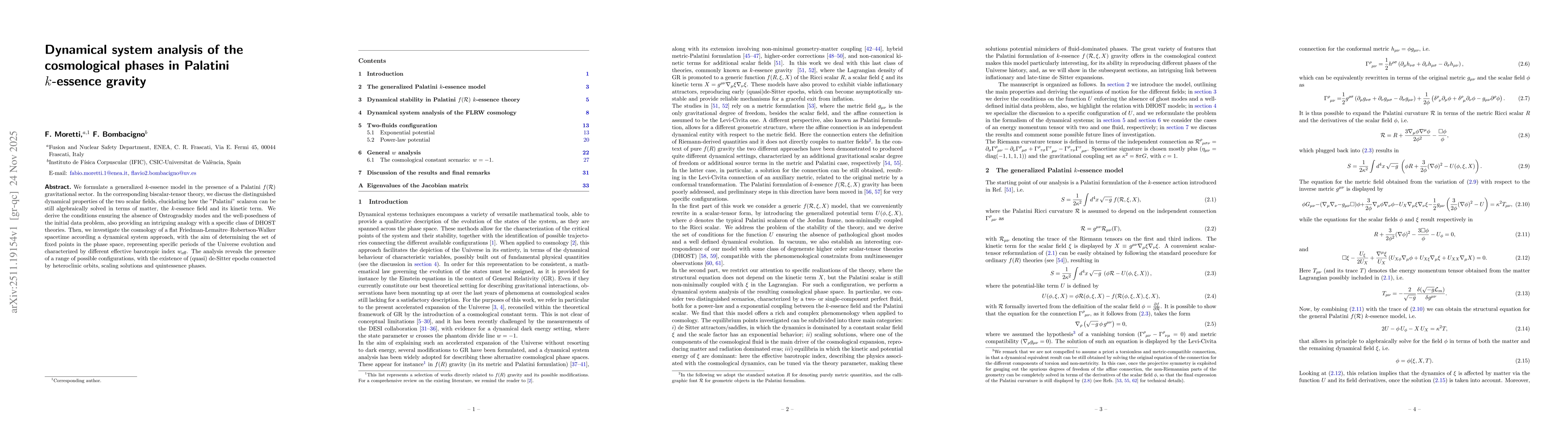 Thumbnail for Dynamical system analysis of the cosmological phases in Palatini $k$-essence gravity