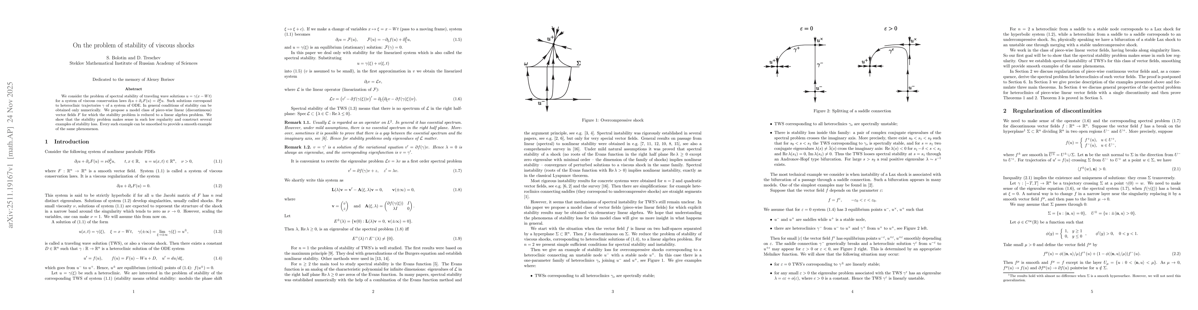 Thumbnail for On the problem of stability of viscous shocks