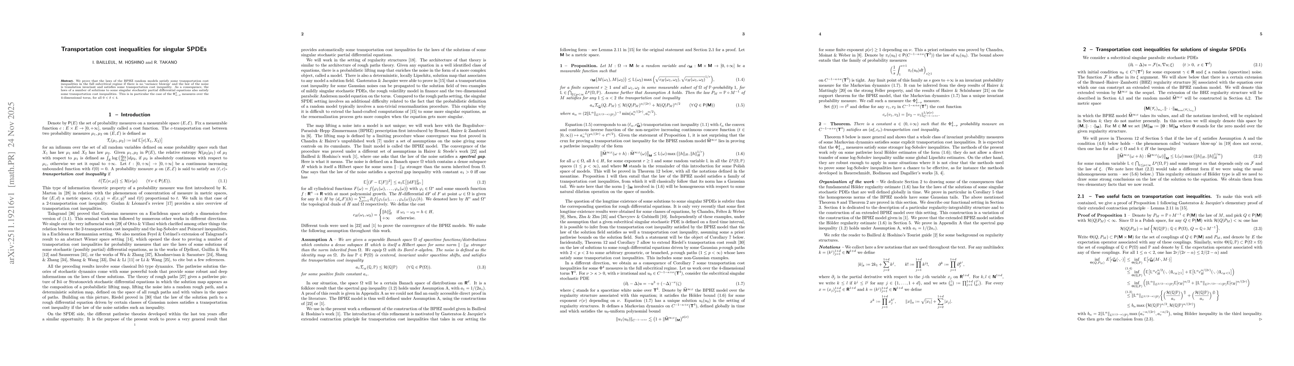Thumbnail for Transportation cost inequalities for singular SPDEs