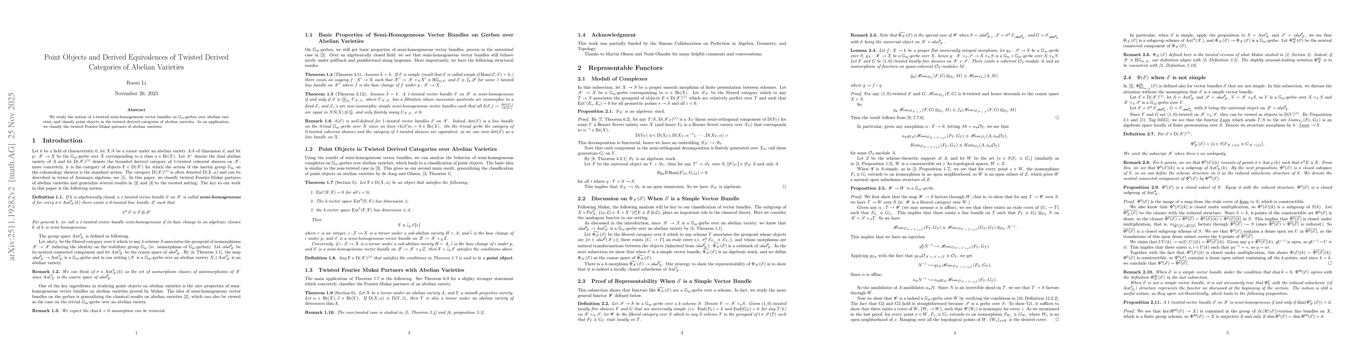 Thumbnail for Point Objects and Derived Equivalences of Twisted Derived Categories of Abelian Varieties