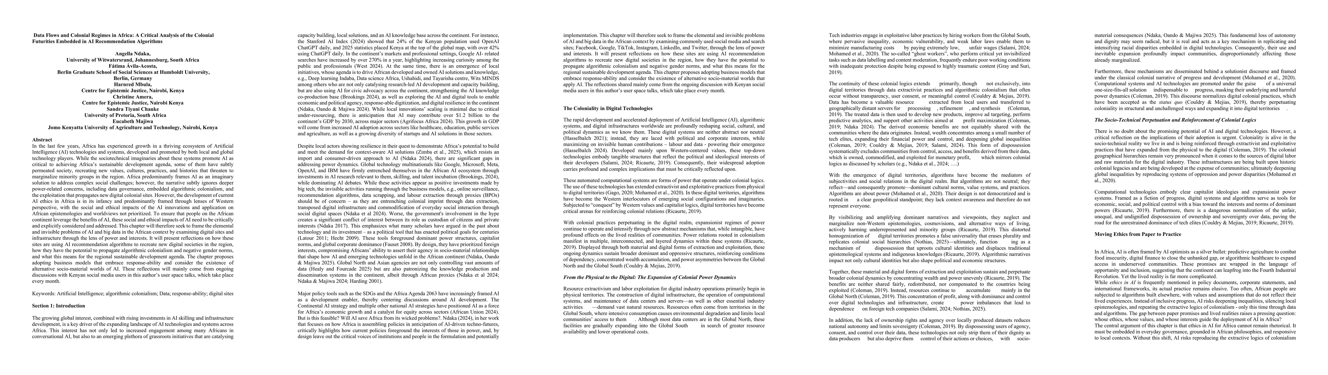 Thumbnail for Data Flows and Colonial Regimes in Africa: A Critical Analysis of the Colonial Futurities Embedded in AI Ecosystems