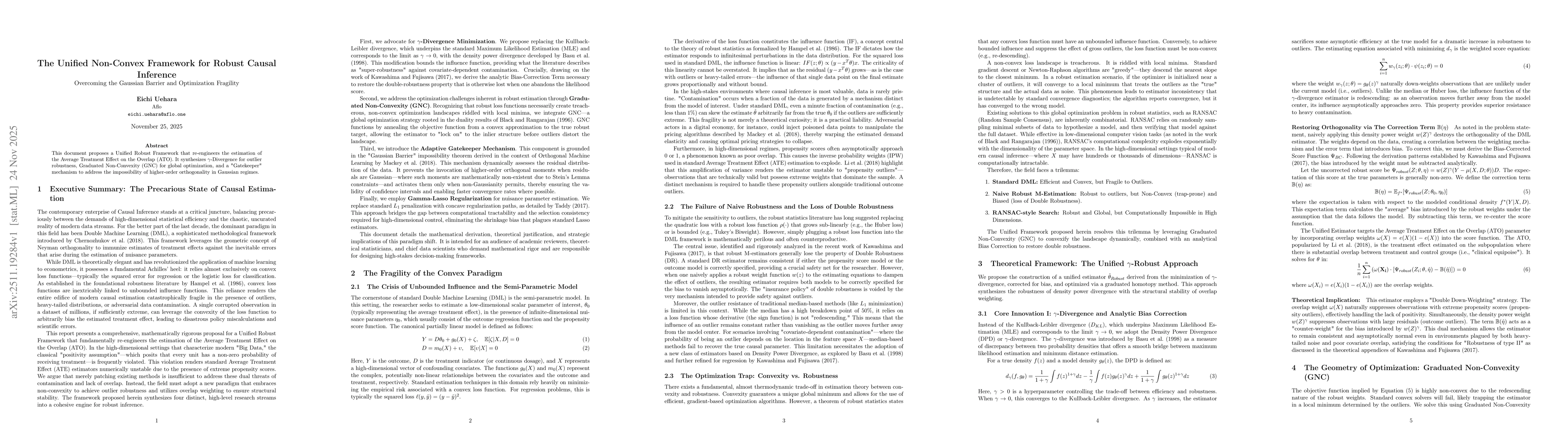 Thumbnail for The Unified Non-Convex Framework for Robust Causal Inference: Overcoming the Gaussian Barrier and Optimization Fragility