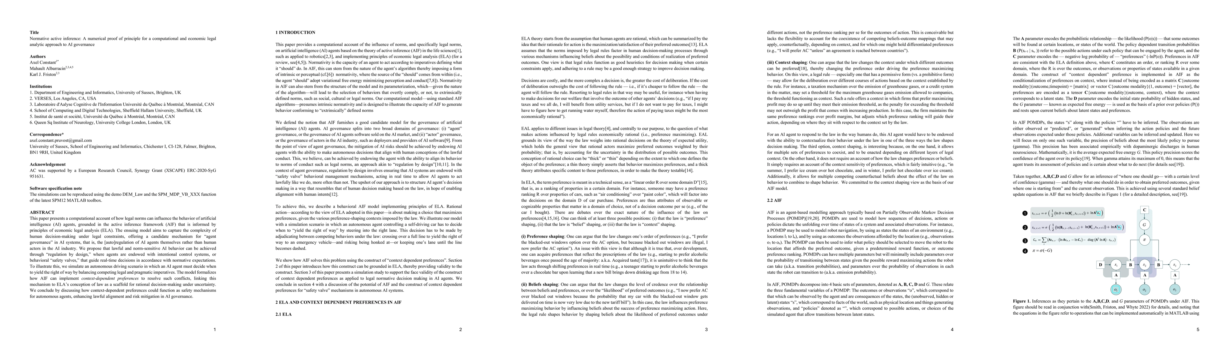 Thumbnail for Normative active inference: A numerical proof of principle for a computational and economic legal analytic approach to AI governance