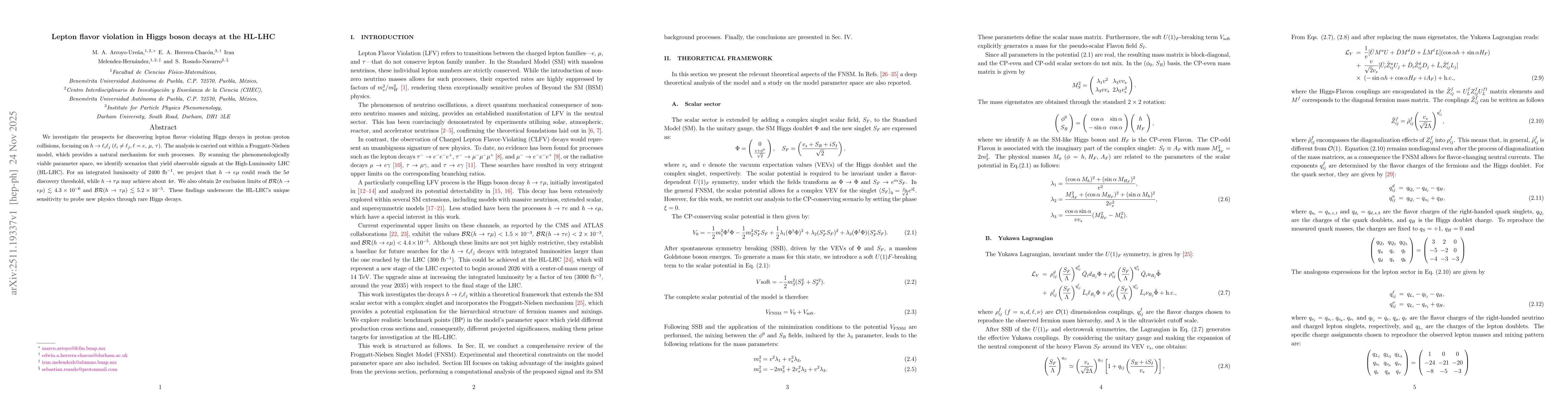 Thumbnail for Lepton flavor violation in Higgs boson decays at the HL-LHC