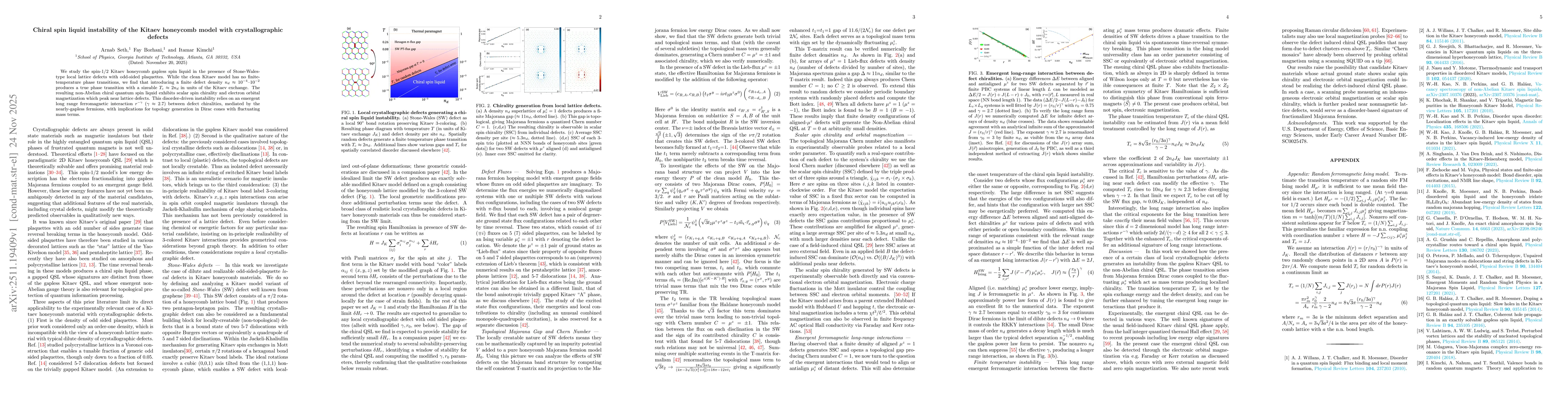 Thumbnail for Chiral spin liquid instability of the Kitaev honeycomb model with crystallographic defects