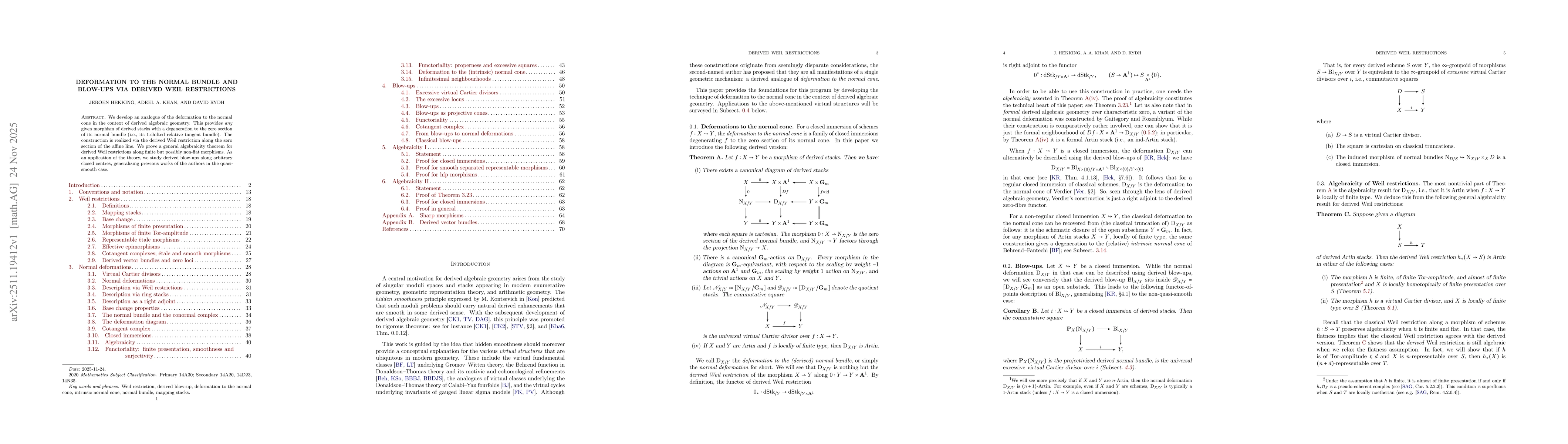 Thumbnail for Deformation to the normal bundle and blow-ups via derived Weil restrictions