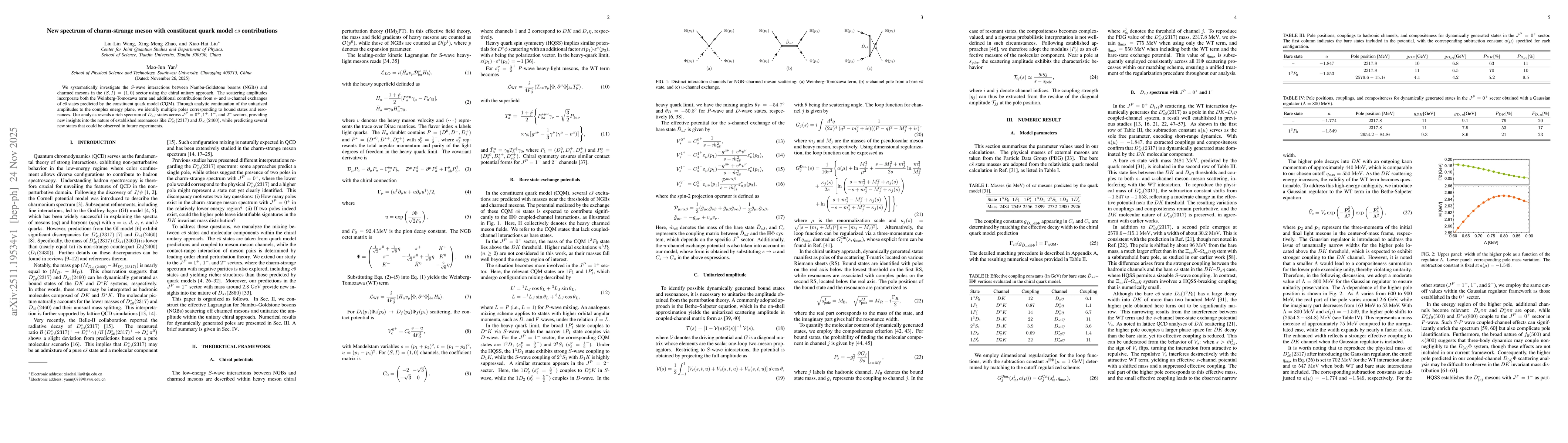 Thumbnail for New spectrum of charm-strange meson with constituent quark model $c\bar{s}$ contributions