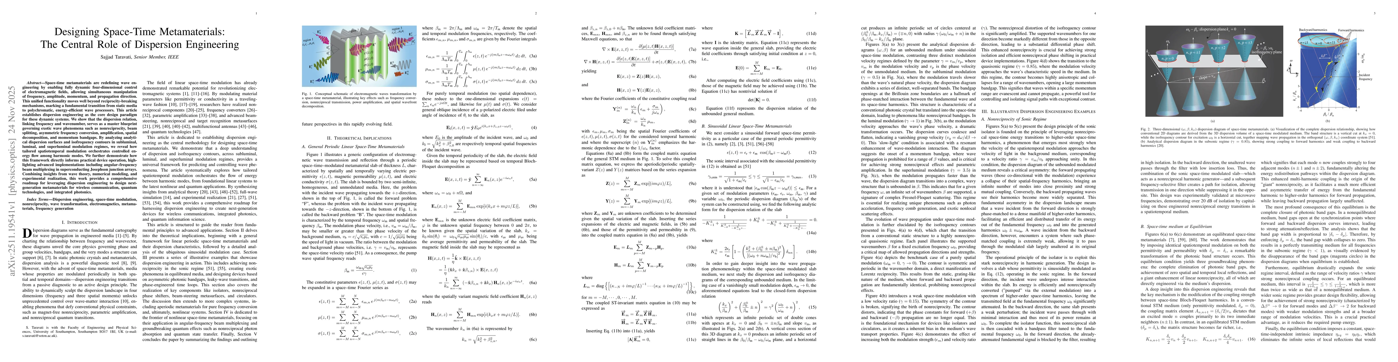 Thumbnail for Designing Space-Time Metamaterials: The Central Role of Dispersion Engineering