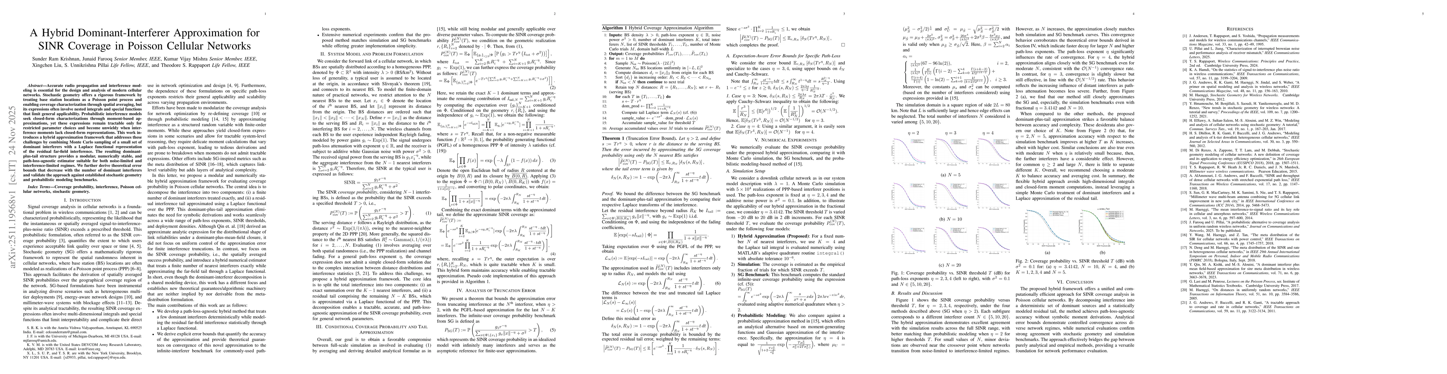 Thumbnail for A Hybrid Dominant-Interferer Approximation for SINR Coverage in Poisson Cellular Networks