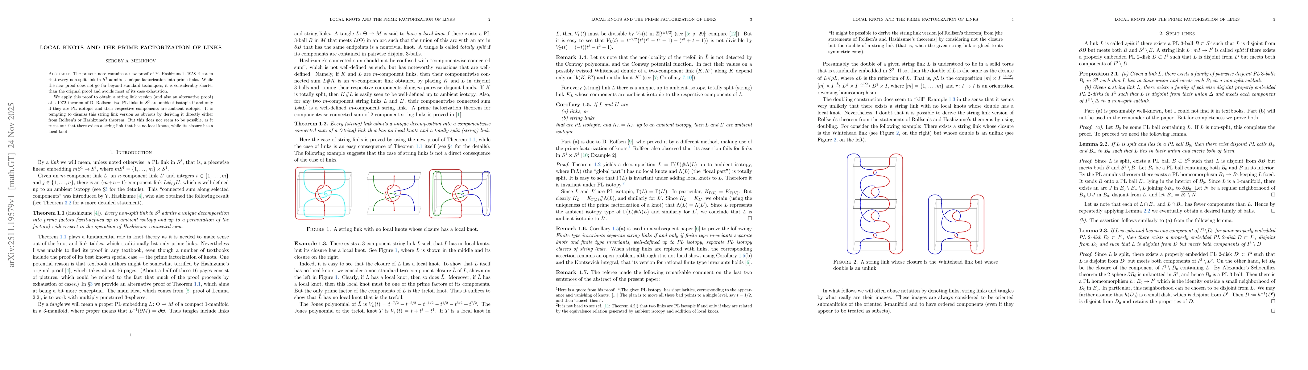 Thumbnail for Local knots and the prime factorization of links
