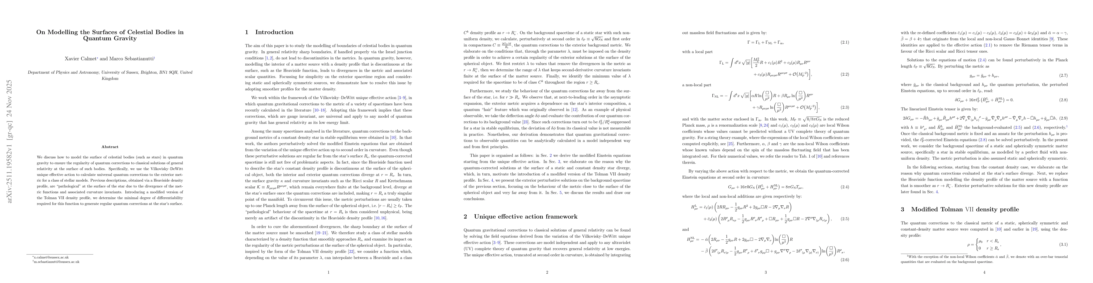 Thumbnail for On Modelling the Surfaces of Celestial Bodies in Quantum Gravity