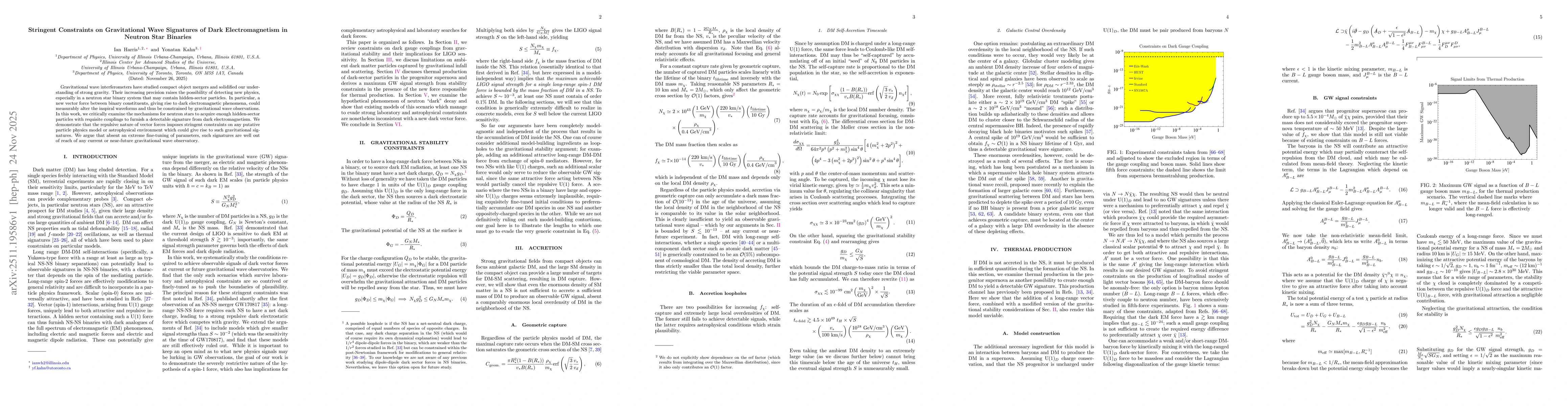 Thumbnail for Stringent Constraints on Gravitational Wave Signatures of Dark Electromagnetism in Neutron Star Binaries