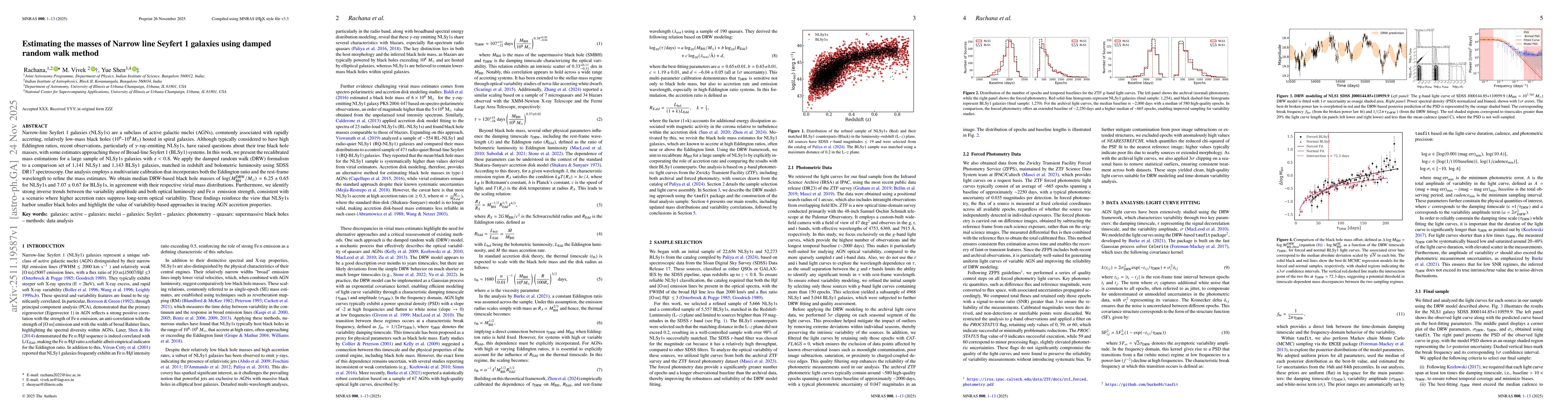 Thumbnail for Estimating the masses of Narrow line Seyfert 1 galaxies using damped random walk method