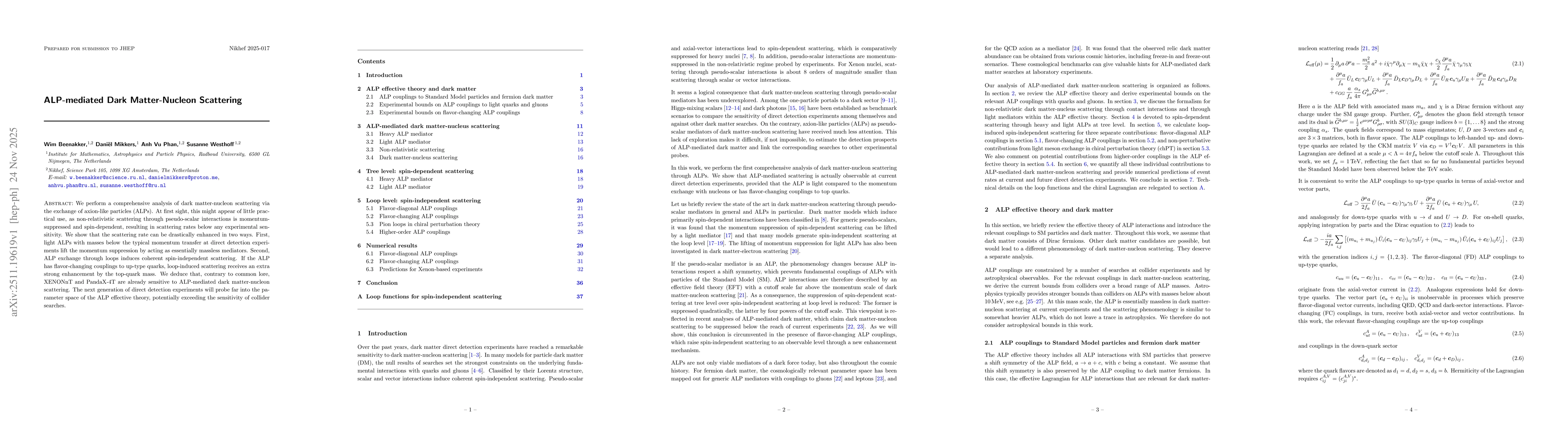 Thumbnail for ALP-mediated Dark Matter-Nucleon Scattering