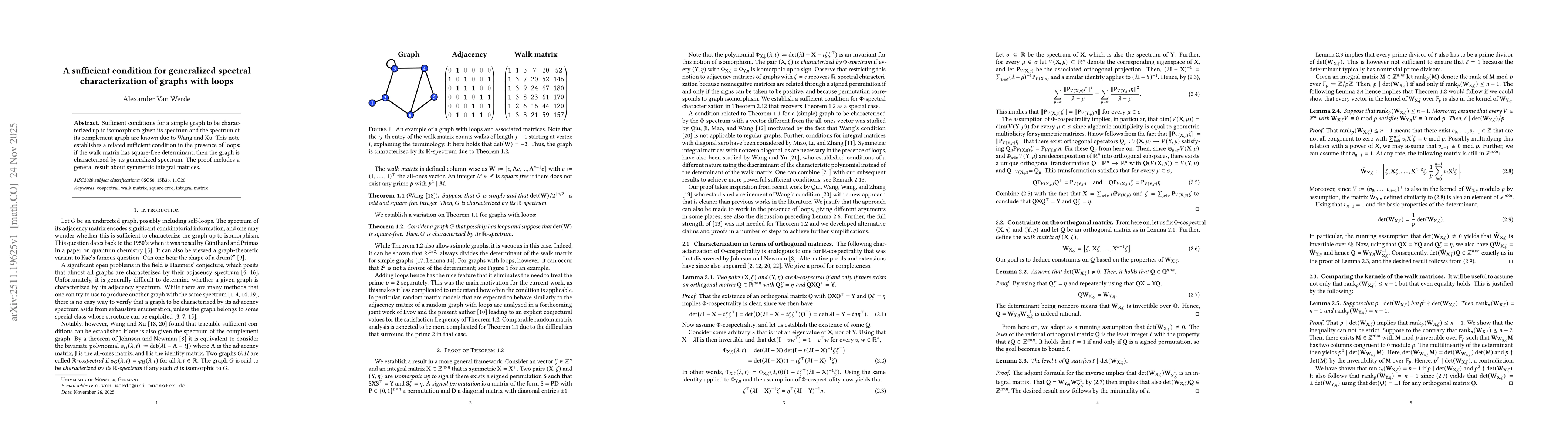 Thumbnail for A sufficient condition for generalized spectral characterization of graphs with loops