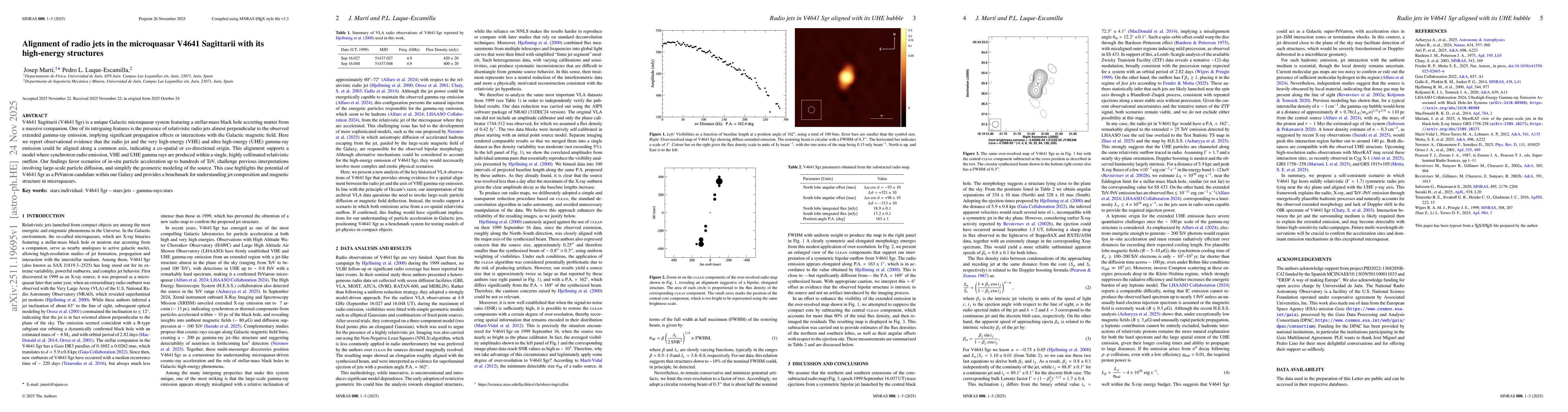 Thumbnail for Alignment of radio jets in the microquasar V4641 Sagittarii with its high-energy structures