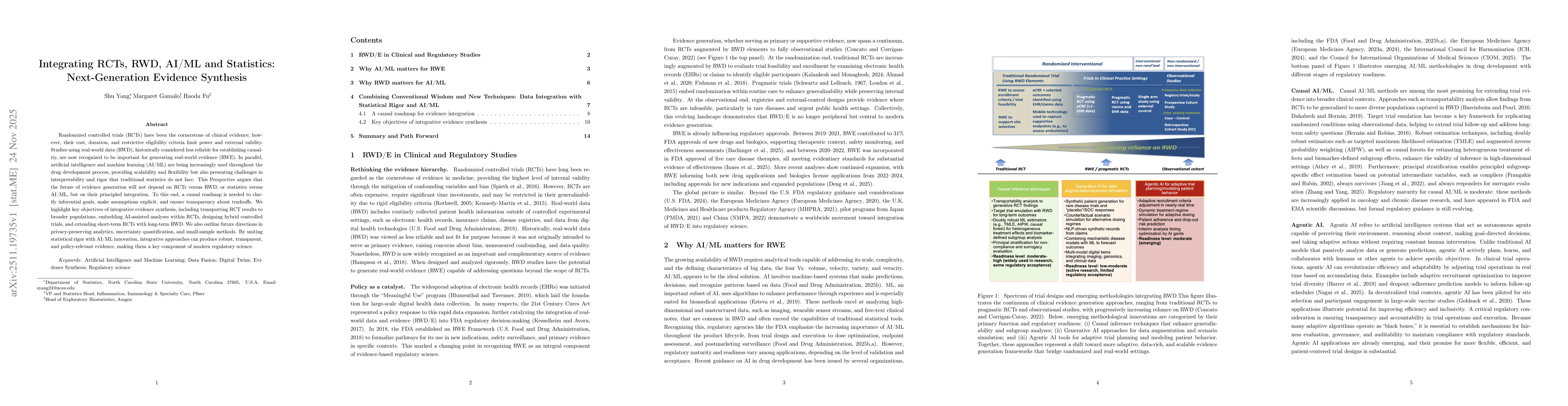 Thumbnail for Integrating RCTs, RWD, AI/ML and Statistics: Next-Generation Evidence Synthesis
