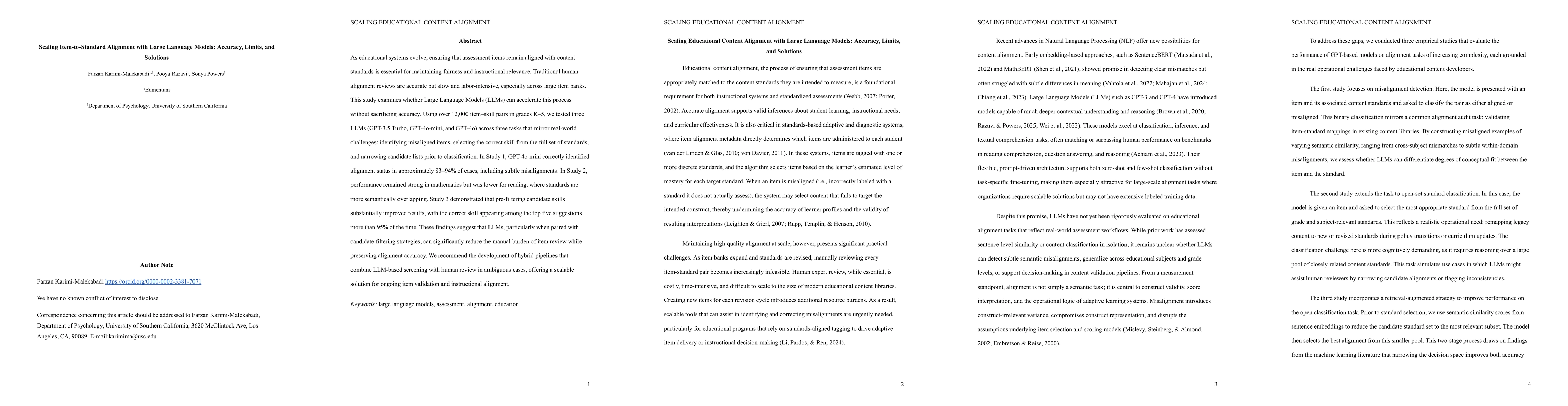 Thumbnail for Scaling Item-to-Standard Alignment with Large Language Models: Accuracy, Limits, and Solutions