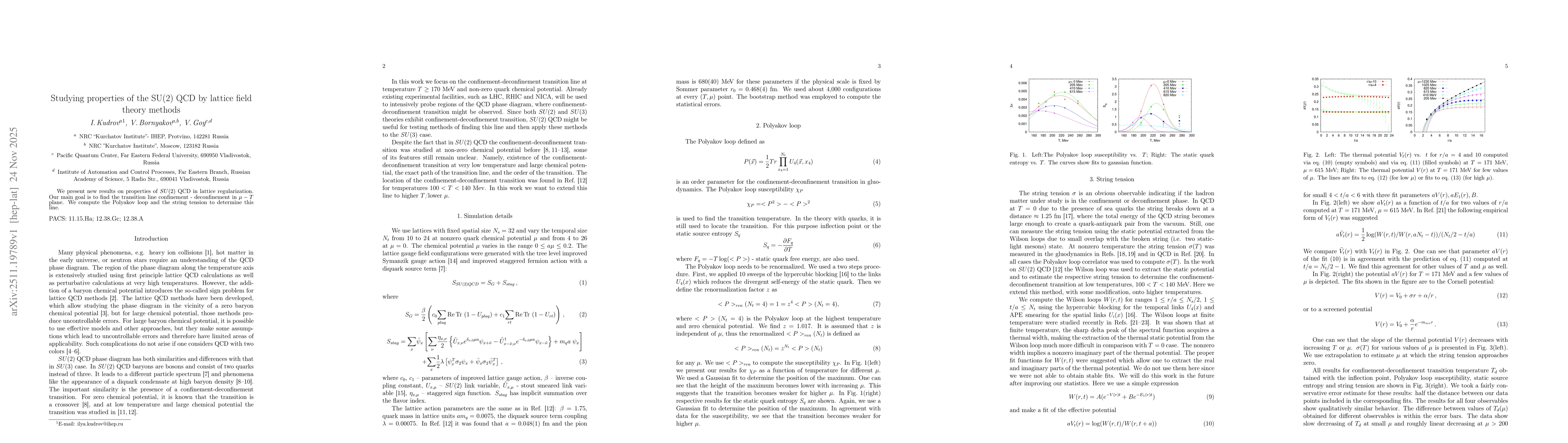 Thumbnail for Studying properties of the SU(2) QCD by lattice field theory methods