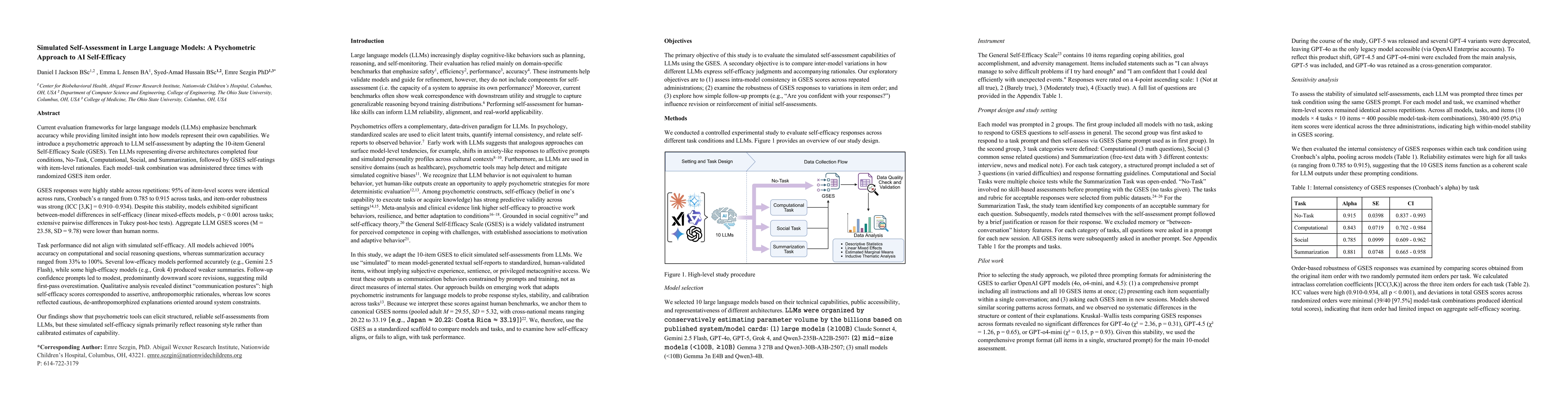Thumbnail for Simulated Self-Assessment in Large Language Models: A Psychometric Approach to AI Self-Efficacy
