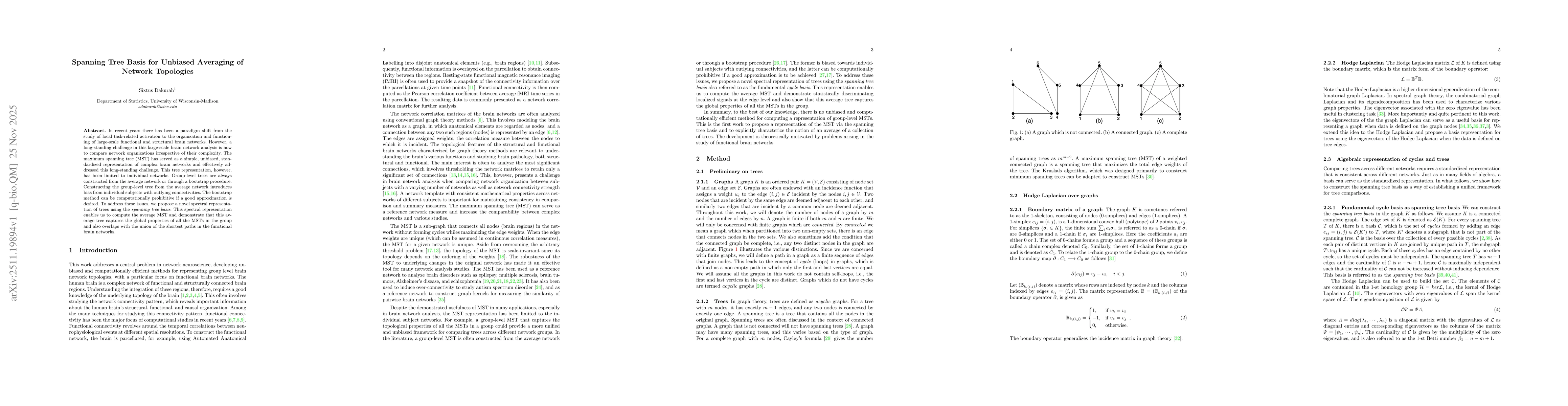 Thumbnail for Spanning Tree Basis for Unbiased Averaging of Network Topologies