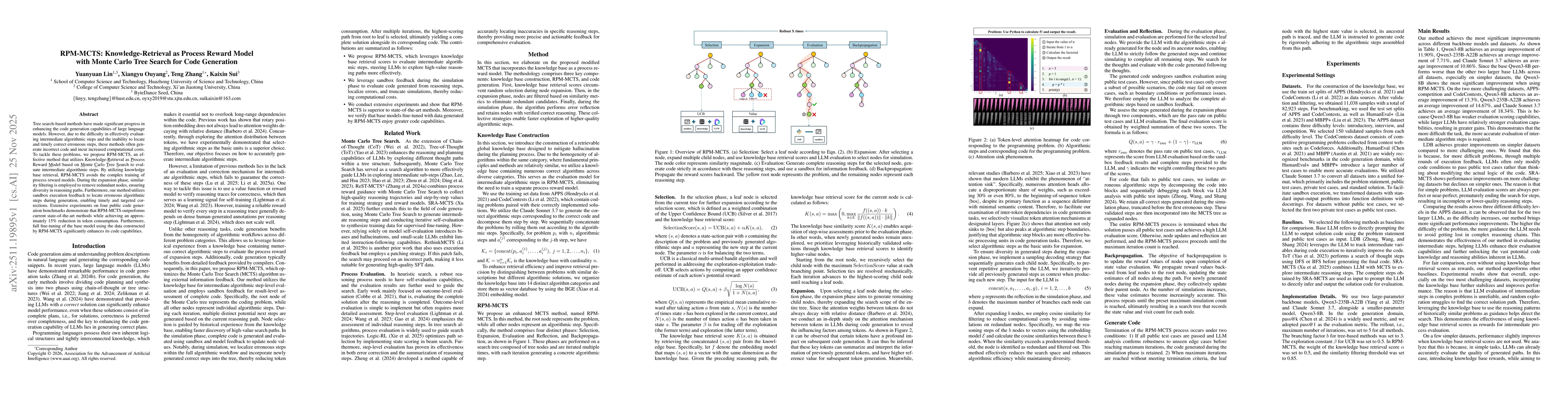 Thumbnail for RPM-MCTS: Knowledge-Retrieval as Process Reward Model with Monte Carlo Tree Search for Code Generation