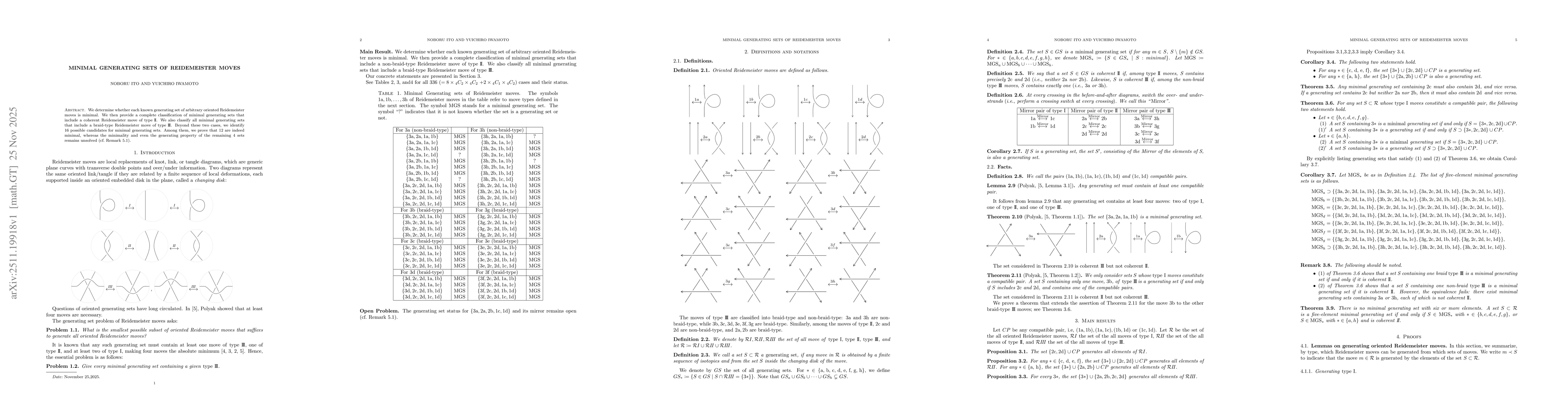 Thumbnail for Minimal Generating sets of Reidemeister moves