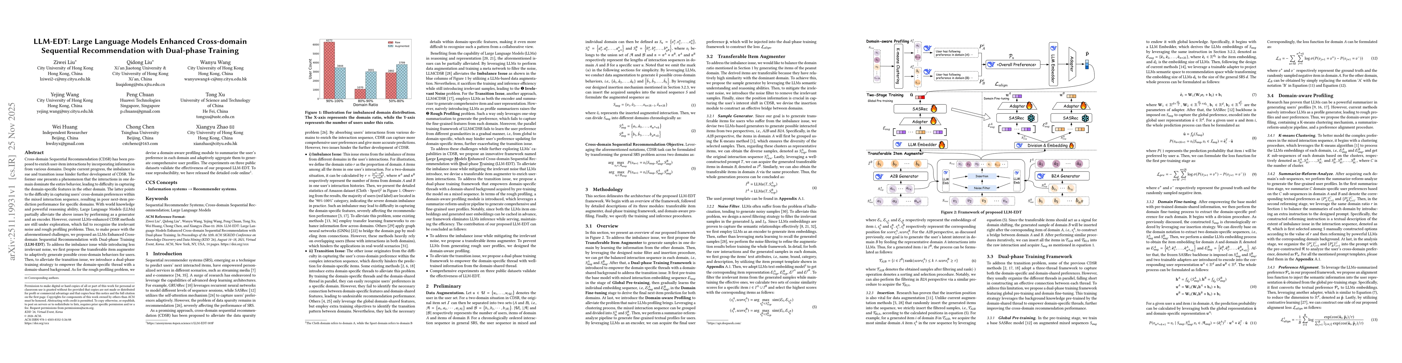 Thumbnail for LLM-EDT: Large Language Model Enhanced Cross-domain Sequential Recommendation with Dual-phase Training
