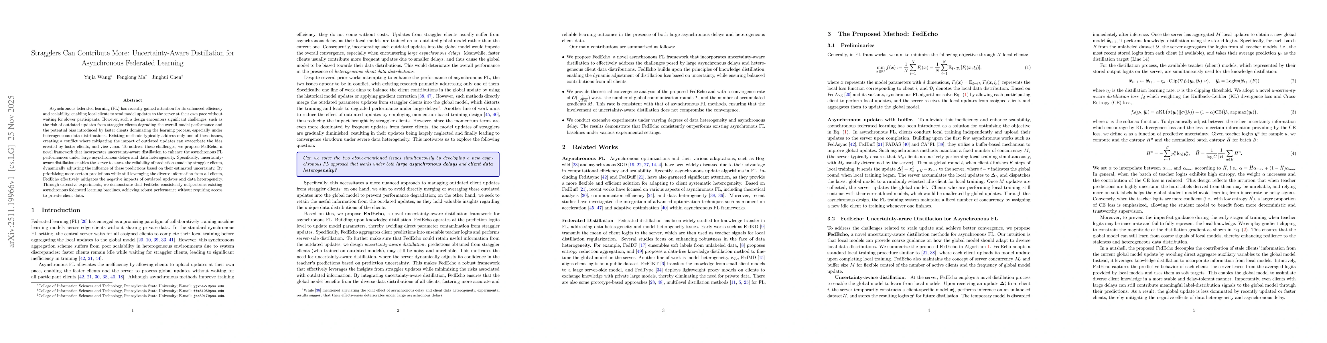 Thumbnail for Stragglers Can Contribute More: Uncertainty-Aware Distillation for Asynchronous Federated Learning