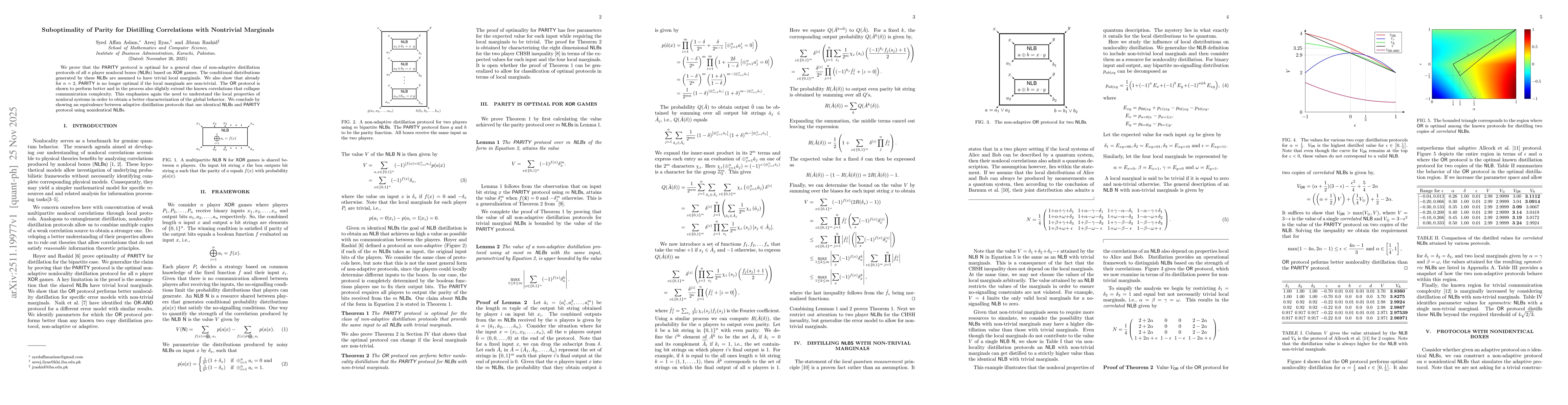 Thumbnail for Suboptimality of Parity for Distilling Correlations with Nontrivial Marginals