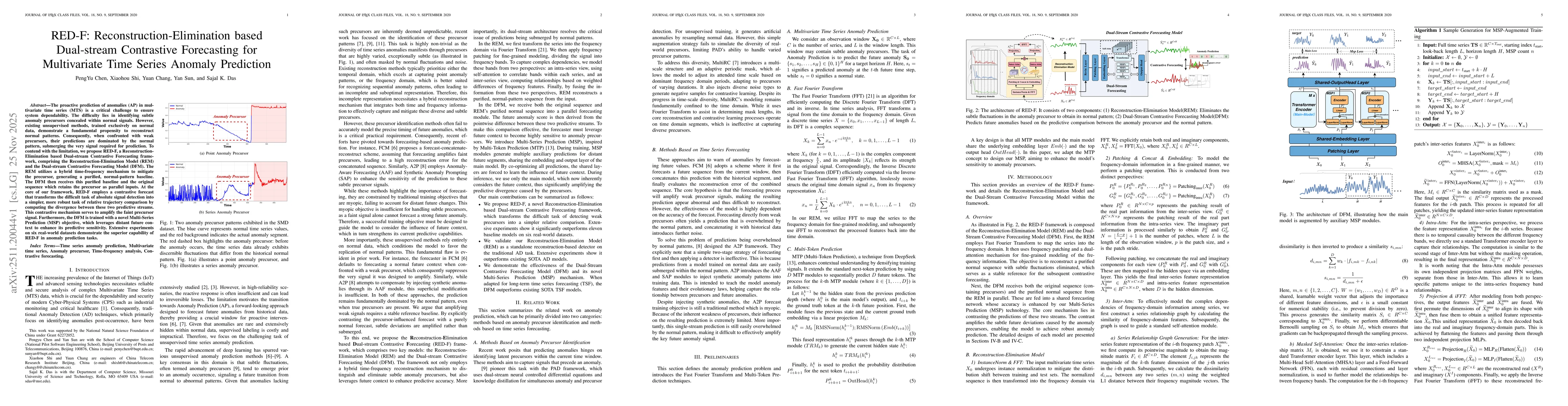 Thumbnail for RED-F: Reconstruction-Elimination based Dual-stream Contrastive Forecasting for Multivariate Time Series Anomaly Prediction
