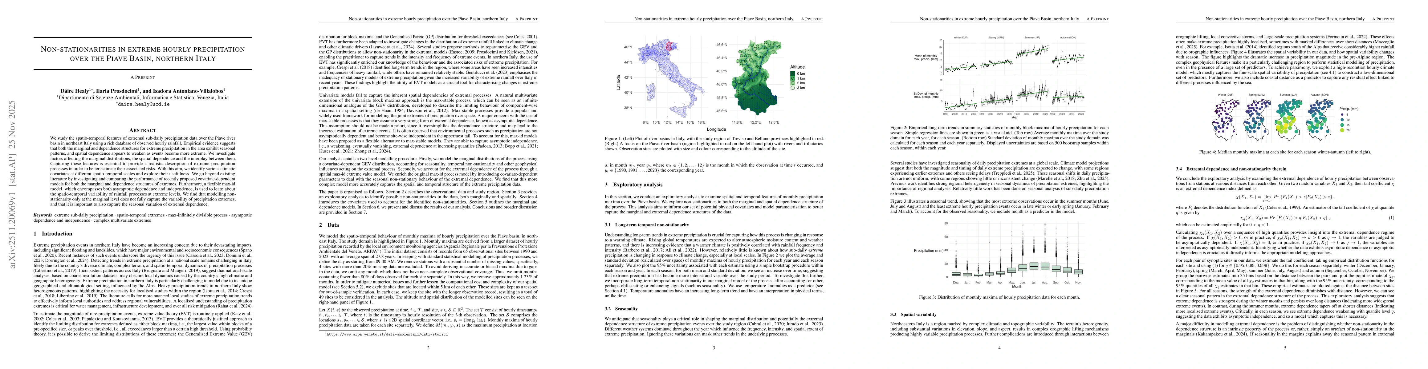 Thumbnail for Non-stationarities in extreme hourly precipitation over the Piave Basin, northern Italy