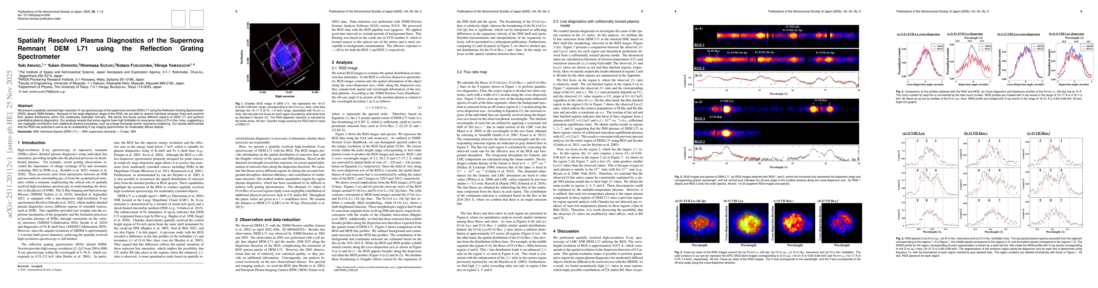 Thumbnail for Spatially Resolved Plasma Diagnostics of the Supernova Remnant DEM L71 using the Reflection Grating Spectrometer