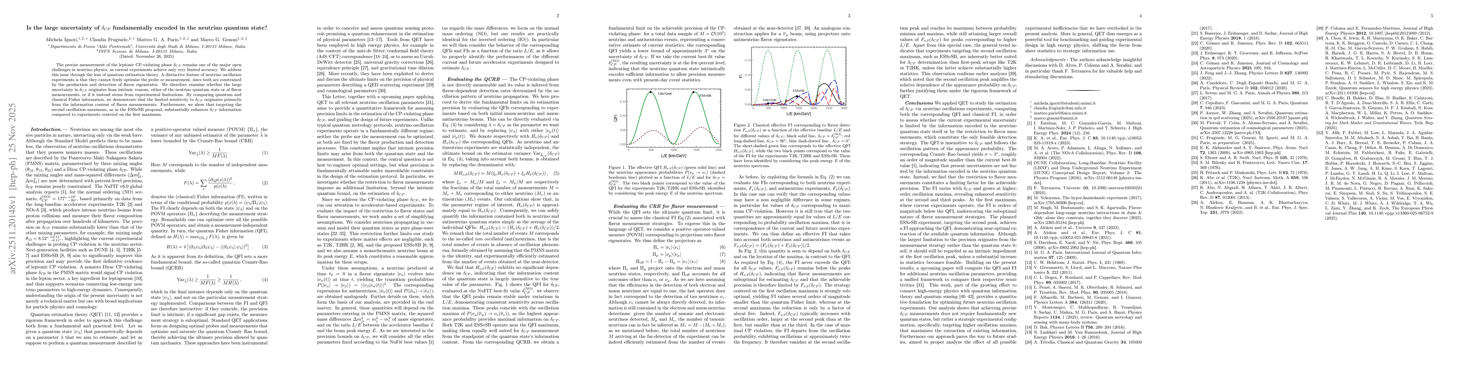 Thumbnail for Is the large uncertainty of $δ_{CP}$ fundamentally encoded in the neutrino quantum state?