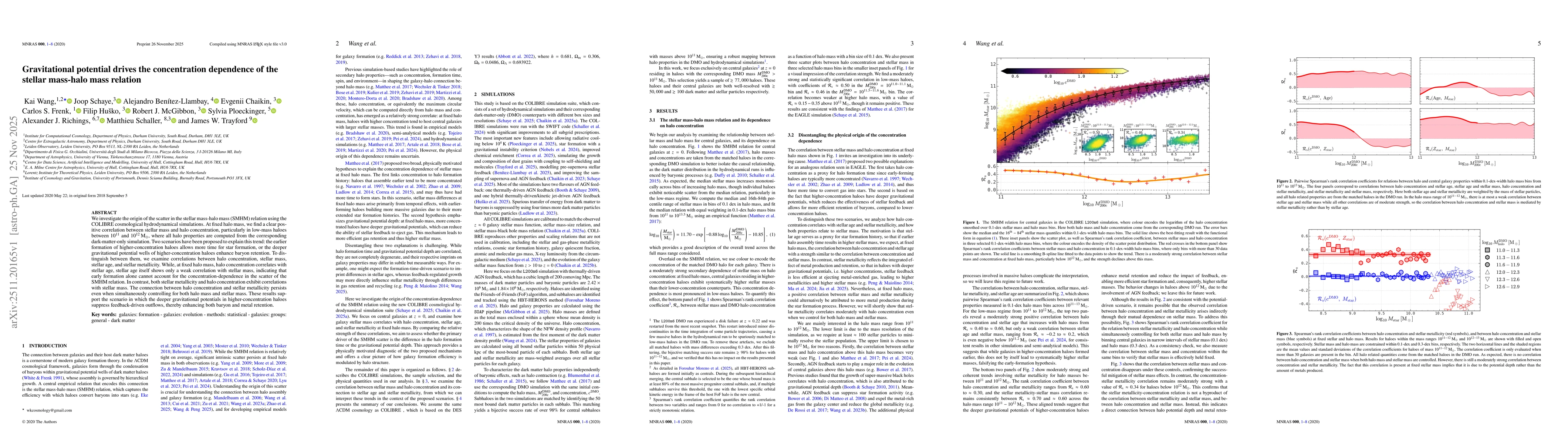 Thumbnail for Gravitational potential drives the concentration dependence of the stellar mass-halo mass relation