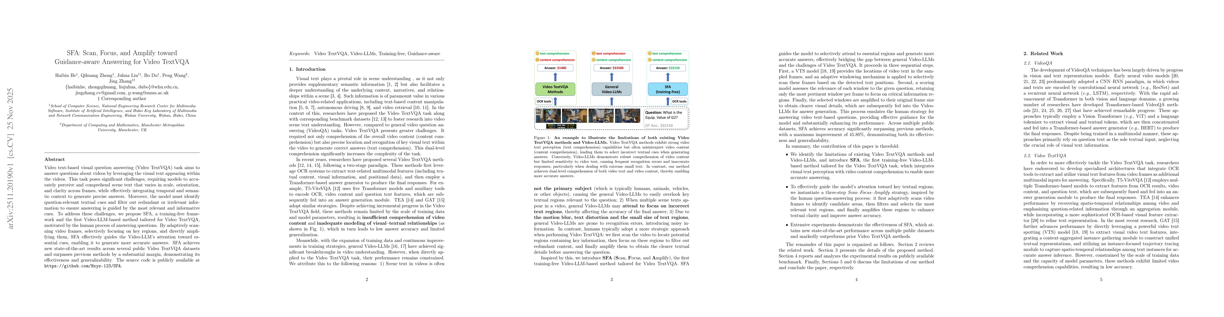 Thumbnail for SFA: Scan, Focus, and Amplify toward Guidance-aware Answering for Video TextVQA